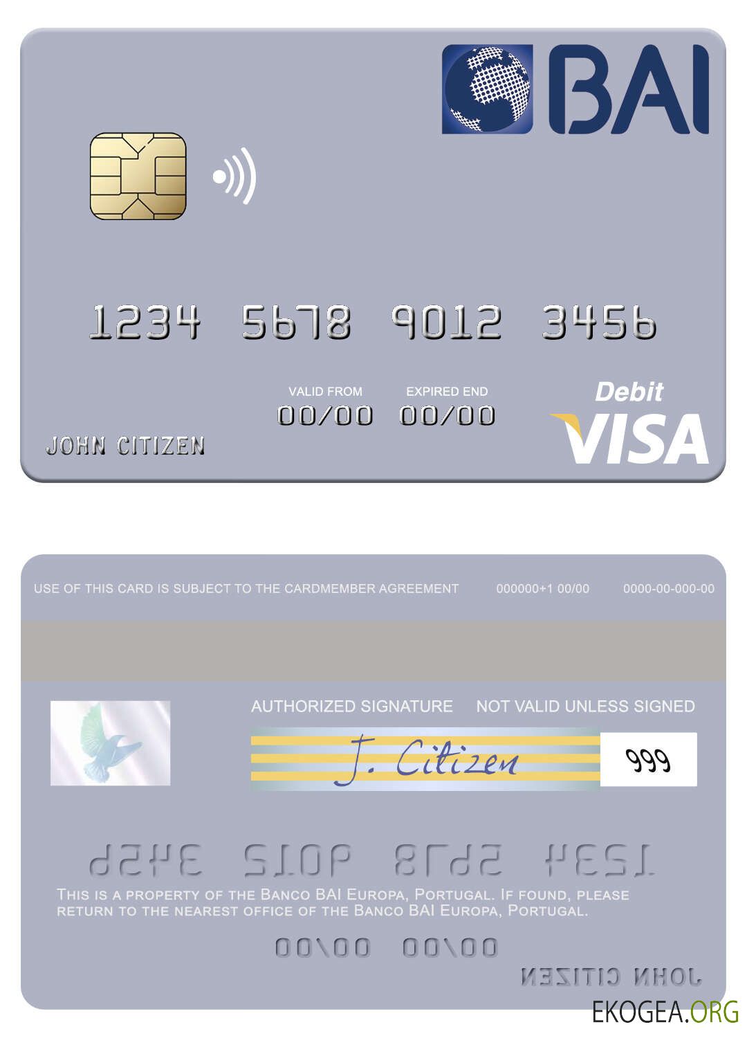 Carte de débit visa Portugal Banco BAI Europa